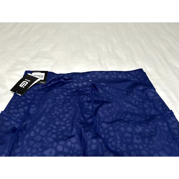 Ideology Womens 7/8 Length Leggings Pants Tartan Blue XL Compression Rapidry New - Picture 4 of 6